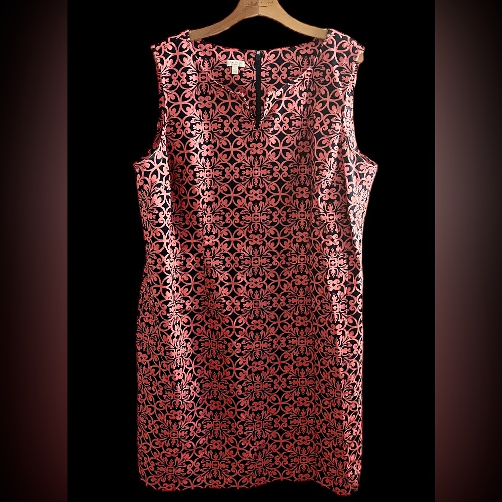Talbots Jacquard Split Neck Dress Size 20